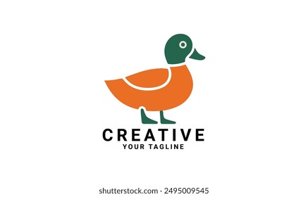 minimal duck logo, icon logo