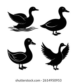 

Minimal Duck Silhouette Vector Illustration

