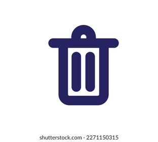 Mínima placa de diseño vectorial de icono de basurero