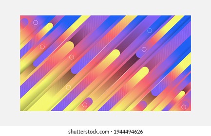 Minimal dynamic 3D modern geometric abstract background .Bright light texture pattern and colorful digital gradient shapes composition illustration vector design.Commercial landing page flyer template