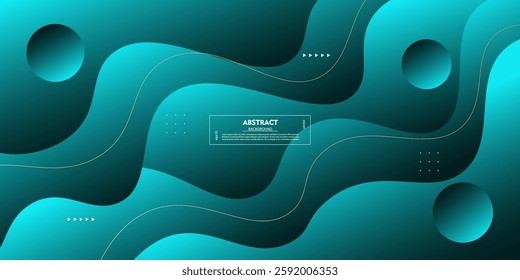 Minimal dynamic bright blue fluid textured background with 3D style wavy liquid color pattern. Vector Eps10