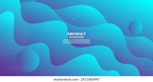 Minimal dynamic bright blue gradient fluid textured background with 3D style wavy liquid color pattern. Vector Eps10