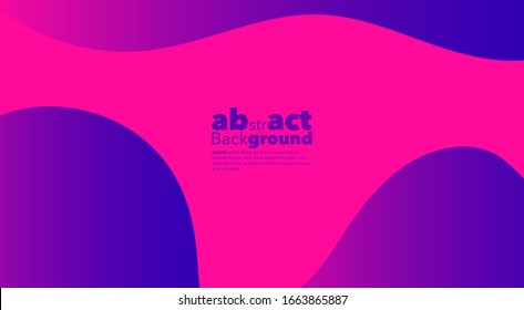 Minimal dynamic gradient on classic blue and Fluorescent pink  background with copy space.  geometric Backdrop for Poster, Fluid 3d shapes composition. Modern abstract cover. Brochure, card.