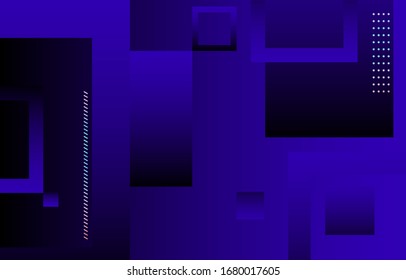 Minimal dynamic gradient on dark blue background.  Geometric Backdrop for Poster. 3d shapes composition. Modern abstract cover. Brochure, card.