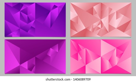 Minimal dynamic gradient triangle website background set -  abstract vector desktop wallpaper
