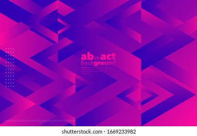 Minimal dynamic gradients on classic blue and Fluorescent pink  background with copy space.  geometric Backdrop for Poster, 3d shapes composition. Modern abstract cover. Brochure, card.