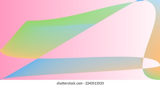 Minimal Dynamic Pink Rainbow Smooth Surface. Layers Psychedelic Multicolor Futuristic Office Background. Pastel Technology Neon Smooth Illustration. Modern Digital Fluid Shape Color Gradient Mesh.