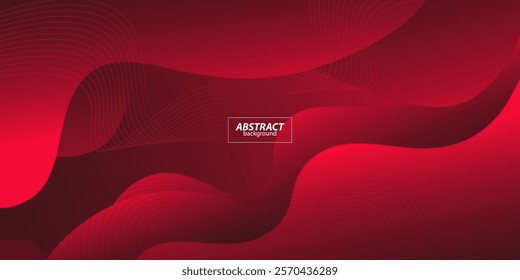 Minimal dynamic red gradient fluid textured background with 3D style wavy liquid color pattern. Vector Eps10