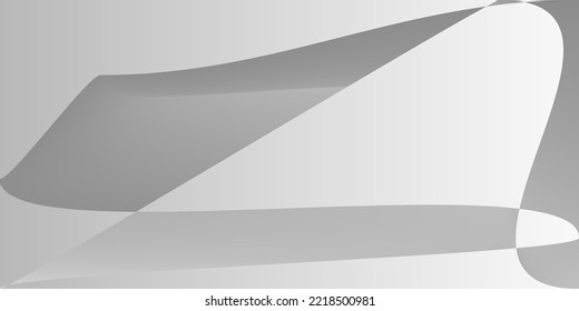 Minimal Dynamic Shape Digital Illustration. Metallic Technology Gray Smooth Gradient Mesh. Futuristic Fluid Monochromatic Modern Office Background. Layers Alluminium Silver Grey Smooth Surface.
