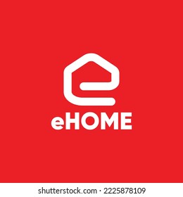 Minimal E Letter Home Logo Design