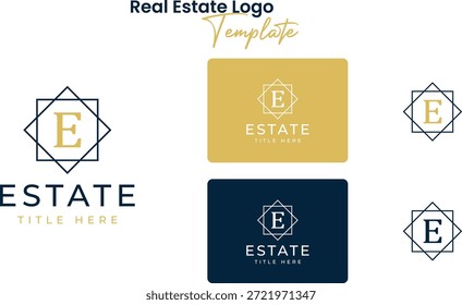 Logotipo de bienes raíces y construcción de lujo - Vector de marca de propiedades y bienes raíces moderno