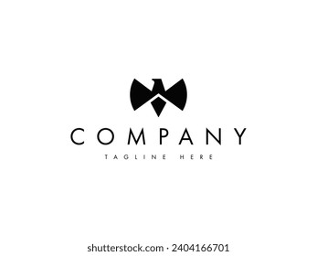 minimal eagle falcon silhouette logo design