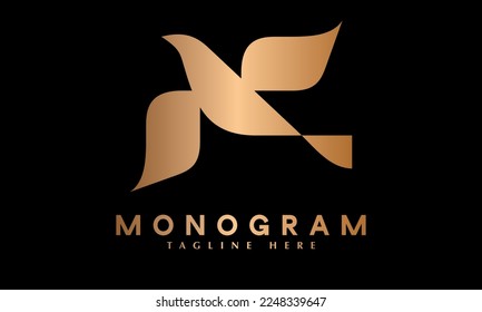 Minimal Eagle icon abstract monogram vector logo template