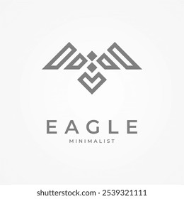 Minimal Eagle Logo Design, minimalist bird line style logo design, flat design logo template element, vector illustration