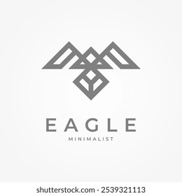 Minimal Eagle Logo Design, minimalist bird line style logo design, flat design logo template, vector illustration