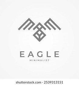 Mínimo Eagle Logo Design, estilo de linha de pássaro moderno formando letra abstrata Um design de logotipo, modelo de logotipo de design plano, ilustração de vetor