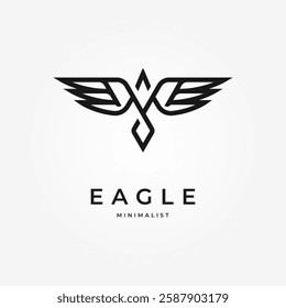 Minimal Eagle Logo Design, modern bird line style logo design, flat design logo template element, vector illustration