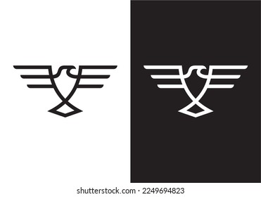 minimal eagle logo vector design illustration.