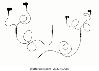 Iconos de auriculares y auriculares vectoriales mínimos para temas de audio y comunicación. Perfecto para plataformas de música, servicios de llamadas y gráficos de dispositivos digitales.