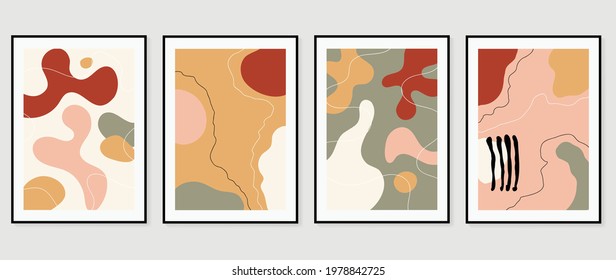 Vector de fondo abstracto de tono de tierra mínimo. Diseño de arte dibujado a mano para la decoración de paredes, arte digital para impresiones, cubierta infantil, afiche y papel pintado.