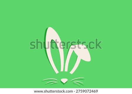 Minimal Easter Bunny Ears Icon Flat Design Illustration