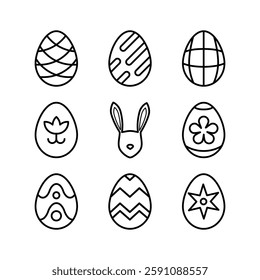 Minimal Easter icon outline. Use for decorate card, web page, presentation.