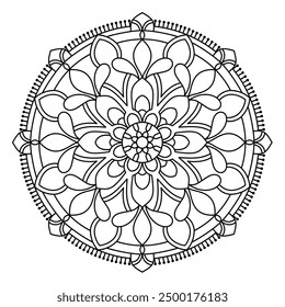 minimal and easy mandala design for coloring book, wall art, tattoo design, mandala art for henna design

