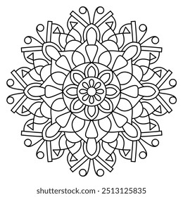 minimal and easy mandala design for coloring book, tattoo and henna design, creative mandala art, mandala design for adults and kids coloring book.
