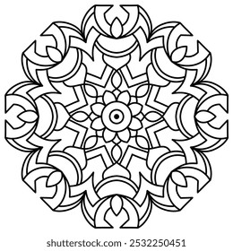 minimal and easy mandala design for coloring book, wall art, mandala art for henna and tattoo design
