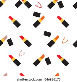 Minimal Easy Shape Lipsticks Seamless Pattern