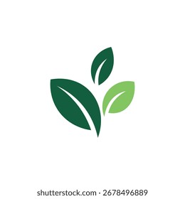 Diseño de logotipo de hoja ecológica minimalista con símbolo de planta orgánica fresca, perfecto para la identidad de marca natural.