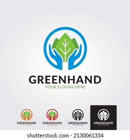 minimal ecology logo template - vector illustration