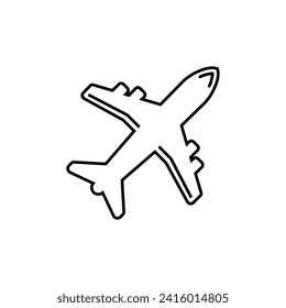 minimal editable stroke air plane icon. concept of airline badge for travel service. simple flat style trend modern logotype graphic art design element isolated on white background