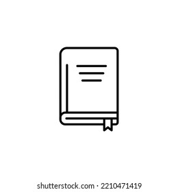 minimal editable stroke book icon. flat linear modern change line thickness ereader logotype graphic design isolated on white. concept of advertising order and info tutorial or dictionary sign