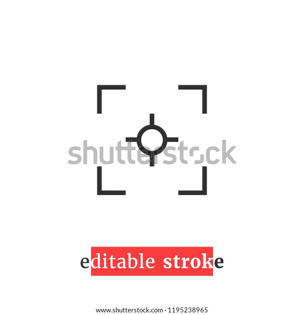 minimal editable stroke capture icon. flat\
lineart style trend modern view finder logotype graphic design\
element isolated on white background. concept of viewfinder badge\
with change line\
thickness