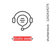 minimal editable stroke hotline icon. flat linear change line thickness simple operator logotype graphic unique design isolated on white. concept of client network for ecommerce and user consultation