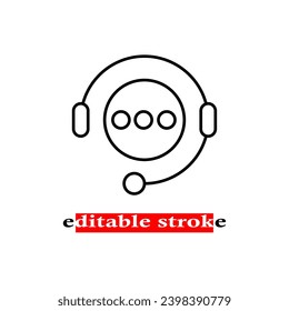 minimal editable stroke hotline icon. flat linear change line thickness simple operator logotype graphic unique design isolated on white. concept of client network for ecommerce and user consultation