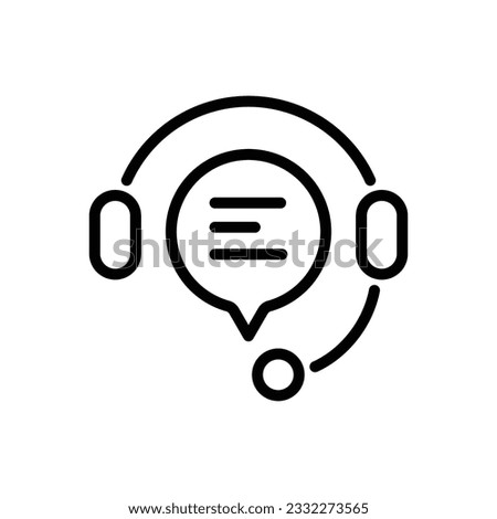 minimal editable stroke hotline icon. flat linear change line thickness simple operator logotype graphic unique design isolated on white. concept of client network for ecommerce and user consultation