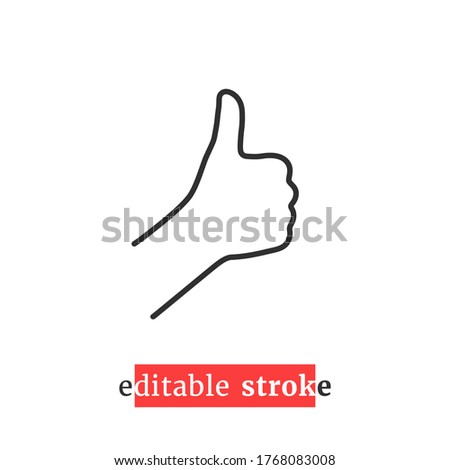minimal editable stroke thumb up icon. lineart style trend modern simple logotype graphic art design isolated on white background. concept of social media or network button like first place or follow