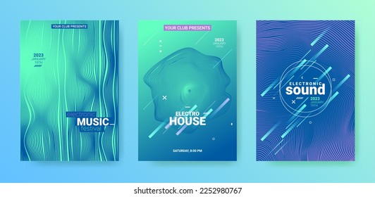Minimal Edm Poster. Techno Dance Music Cover. Electro Sound Banner.