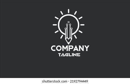 minimal education bulb logo template