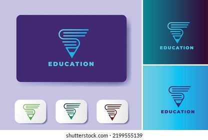 Diseño del logotipo educativo mínimo. El concepto de los libros, bolígrafo, academia. institución educativa.