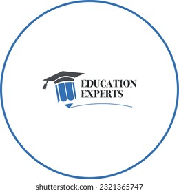 Minimal education logo design template, the concept for academy, graduation. Pen, pencil, and cap iconic concept.