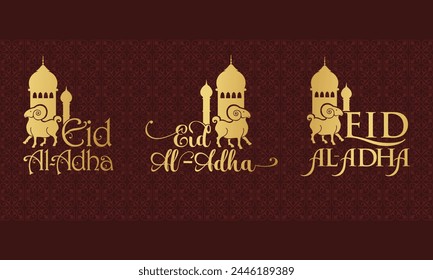 Diseño minimalista del logotipo de Eid Al-Adha. Diseño de logo para la celebración de Eid Al-Adha.