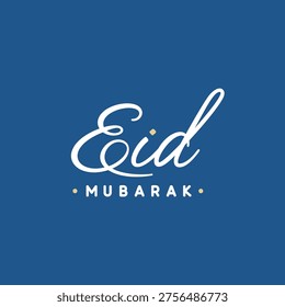 Minimal Eid Mubarak English Typography Clean Modern Design