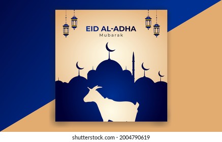 Minimal Eid Mubarak vector template-Corporate Eid Mubarak vector-Creative Eid al adha vector design-Eid Mubarak calibration vector