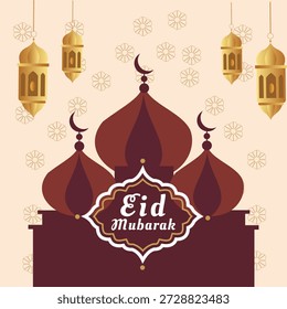 Minimal Eid ul Fitr Grußkarte mit Line Art Ketupat, Crescent Moon und elegantem Green Islamic Design. Selamat Hari Raya Aidilfitri Übersetzung : Eid uL Fitr