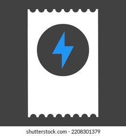 Minimal electric bill concept isolated vector....