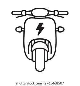 Minimal Electric Scooter Front View – Outline Vector Icon