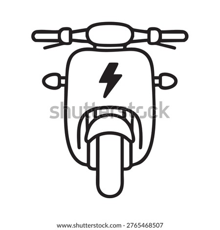 Minimal Electric Scooter Front View – Outline Vector Icon